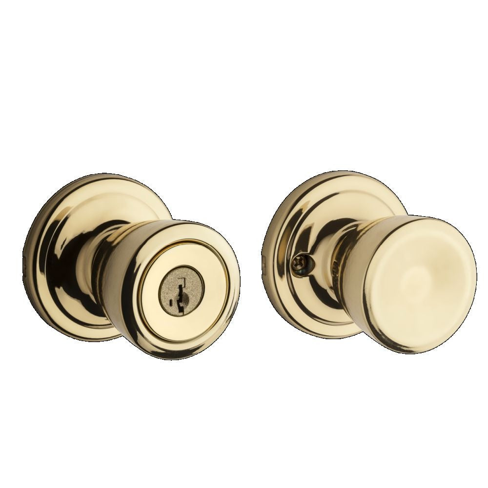 KWIKSET Kwikset 750A-3S Abbey Knob Storeroom Door Lock Bright Brass