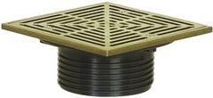 Sioux Chief 832-4HNQ FinishLine Floor Drain with Square Nickel Bronze Strainer, 4 Inch Hub