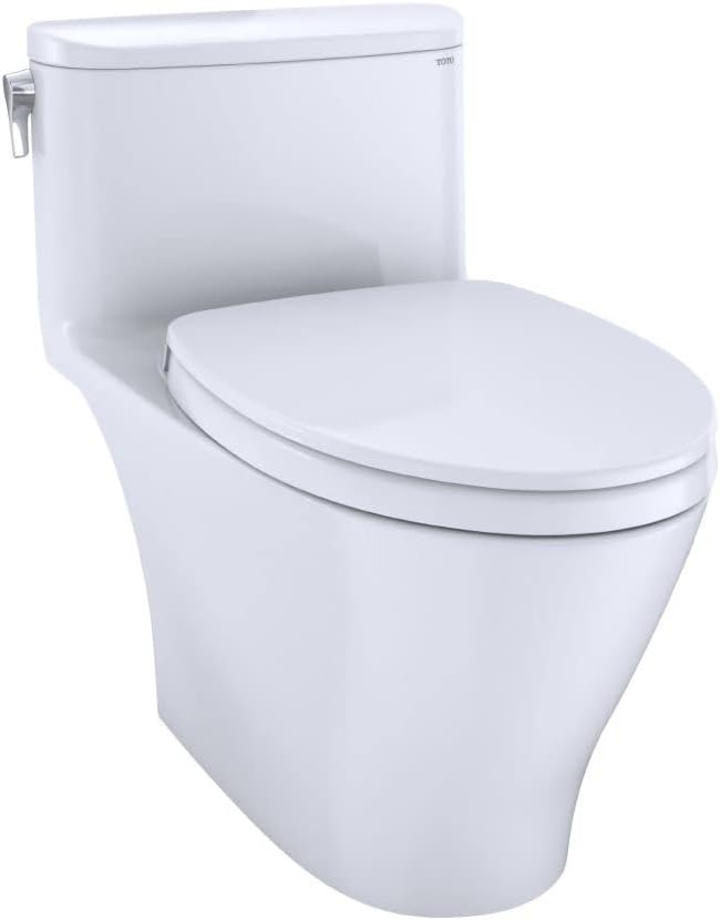 TOTO MS642124CEFG#01 Nexus 1.28 GPF One Piece Elongated Chair Height Toilet with Tornado Flush Technology - Seat Included Cotton White