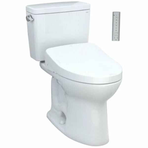 Toto MW7763046CEFG#01 Drake UH with S500E 1.28 GPF Cefiontect Washlet Plus Left Hand Lever Toilet - 2 Piece