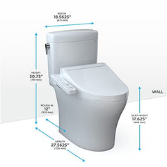 TOTO MW4363074CEMFGN#01 Aquia IV Cube Two-Piece Toilet with C2 Washlet Seat Included