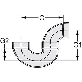 Spears P706X-020 2 PVC DWV Solid P-Trap HubxHub