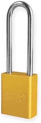 American Lock A1107YLW Yellow Lockout Padlock Keyed Different 1-7/8H