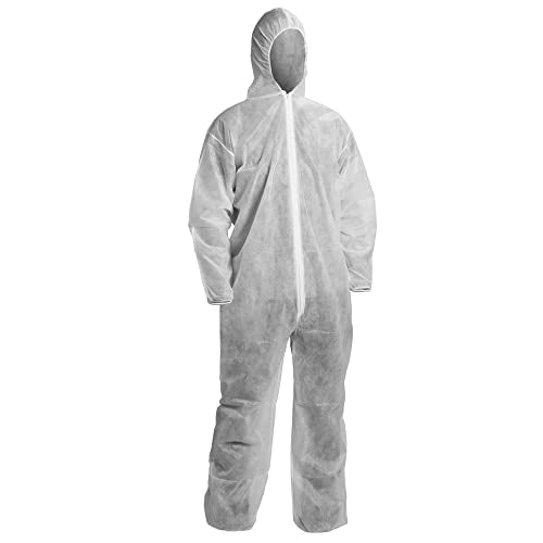 KleenGuard 67309 Coveralls Hooded Zip Front White Large Qty 50