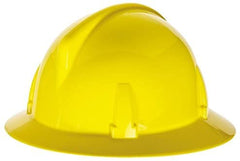 MSA 475387 Topgard Full Brim Safety Hard Hat Fas-Trac III Ratchet Suspension Yellow