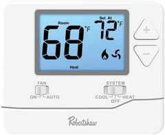 Robertshaw RS8110 Pro Series Non-Programmable Thermostat, White, 1 Heat / 1 Cool for Single-Stage Systems