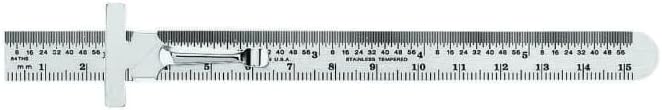 General Tools 300ME 6-Inch Flex Precision Stainless Steel Rule mm, 64 grad