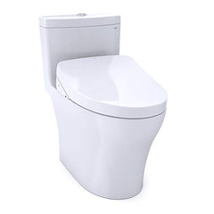 TOTO MW6463046CEMFGNA01 WASHLET+ Aquia IV One-Piece Elongated Dual Flush 1.28 and 0.9 GPF Toilet with Auto Flush S500e Bidet Seat