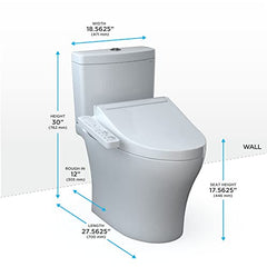 Toto MW4463074CEMFGN#01 Aquia IV Dual Flush Toilet with C2 Washlet Seat Cotton White