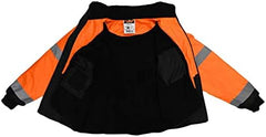 Radians SJ110B-3ZOS-L 2-in-1 Bomber Jacket, Fleece Liner, Orange/Black, Large