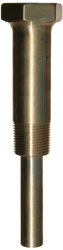 Trerice 3-4FA2 Thermowells for Industrial Thermometers, 3/4 NPT Connection, 3.5 Length, 1 Lagging Extension, Brass