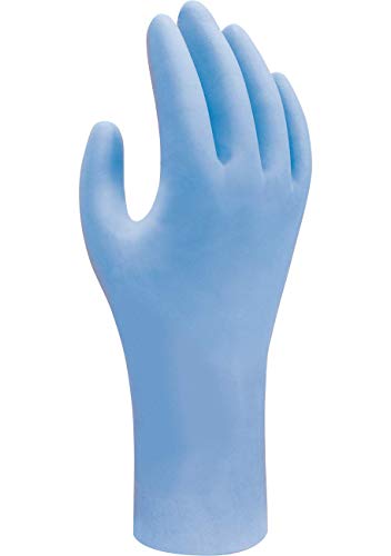 Showa 7502PFXS Biodegradable Powder-Free Nitrile Disposable Safety Glove, Food Safe, 2.5 Mil Thick, 9.5 Length, X-Small (1 Box)