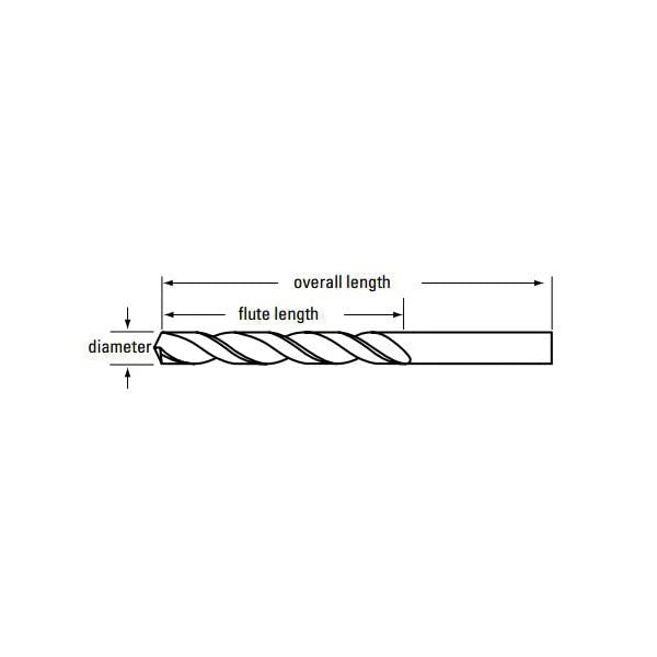 Chicago Latrobe 45796 150ASP Heavy-Duty Black Oxide Jobber-Length Drill Bit