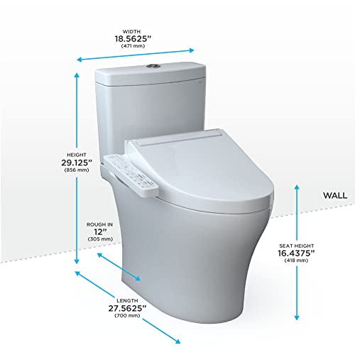 Toto MW4463074Cemgn#01 Aquia IV 0.8/1.28 GPF Elongated Toilet with C2 Washlet Seat