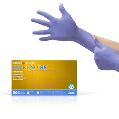 Microflex SU-690-L Disposable Nitrile Gloves, Latex-Free, Powder-Free, Size Large, Box of 100