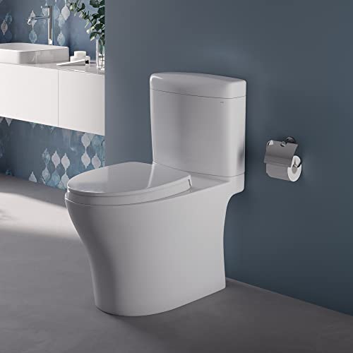 TOTO MS436124CEMFGN#01 Aquia IV Cube Two-Piece Dual Flush 0.9 and 1.28 GPF ADA Comfort Height Toilet