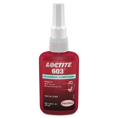 Loctite 231099 603 Retaining Compound Oil Tolerant 50 mL Bottle Green 3770 psi