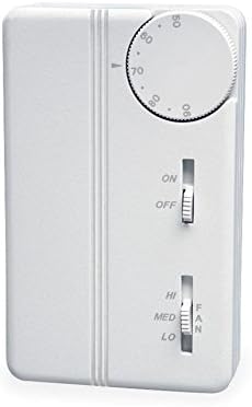 PECO TB155-046 3 Speed Fan Coil Programmable Thermostat with Wire Leads, On-Off, Line Voltage, White