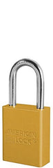 American Lock S1106YLW Anodized Aluminum Safety Padlock 1.5 Inch Yellow Keyed Different