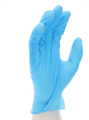 MCR Safety 7010L Industrial Food Grade Nitrile/Vinyl Powder Free Disposable Gloves Blue, 1 Box with 100 Gloves, Large