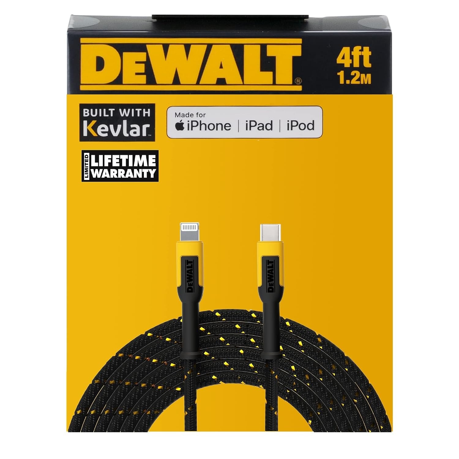DEWALT Dewalt 131 1357 DW2 Lightning to Type C Cable 20W (4 ft)