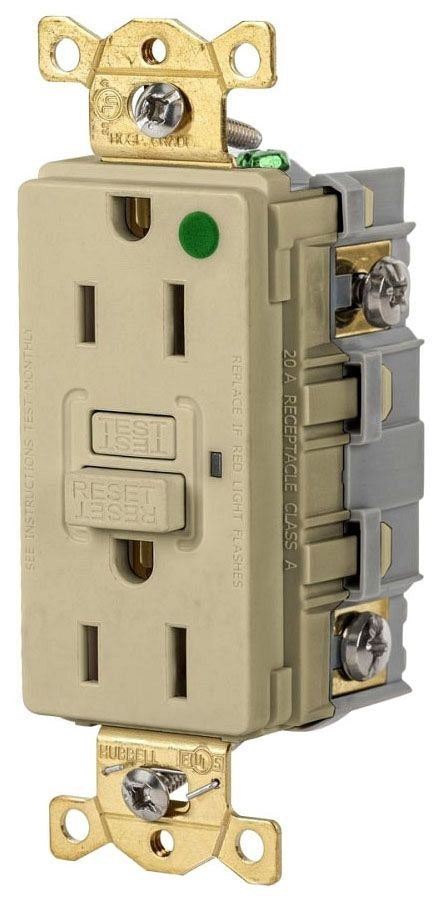 HUBBELL Hubbell GFR82I Ground Fault Receptacle 15A 125V Hospital Grade