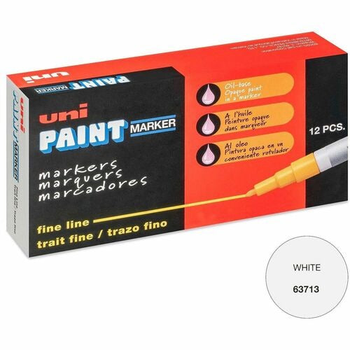 UNI-BALL Uni-ball UBC63713DZ White Oil-based Paint Marker 12-pack