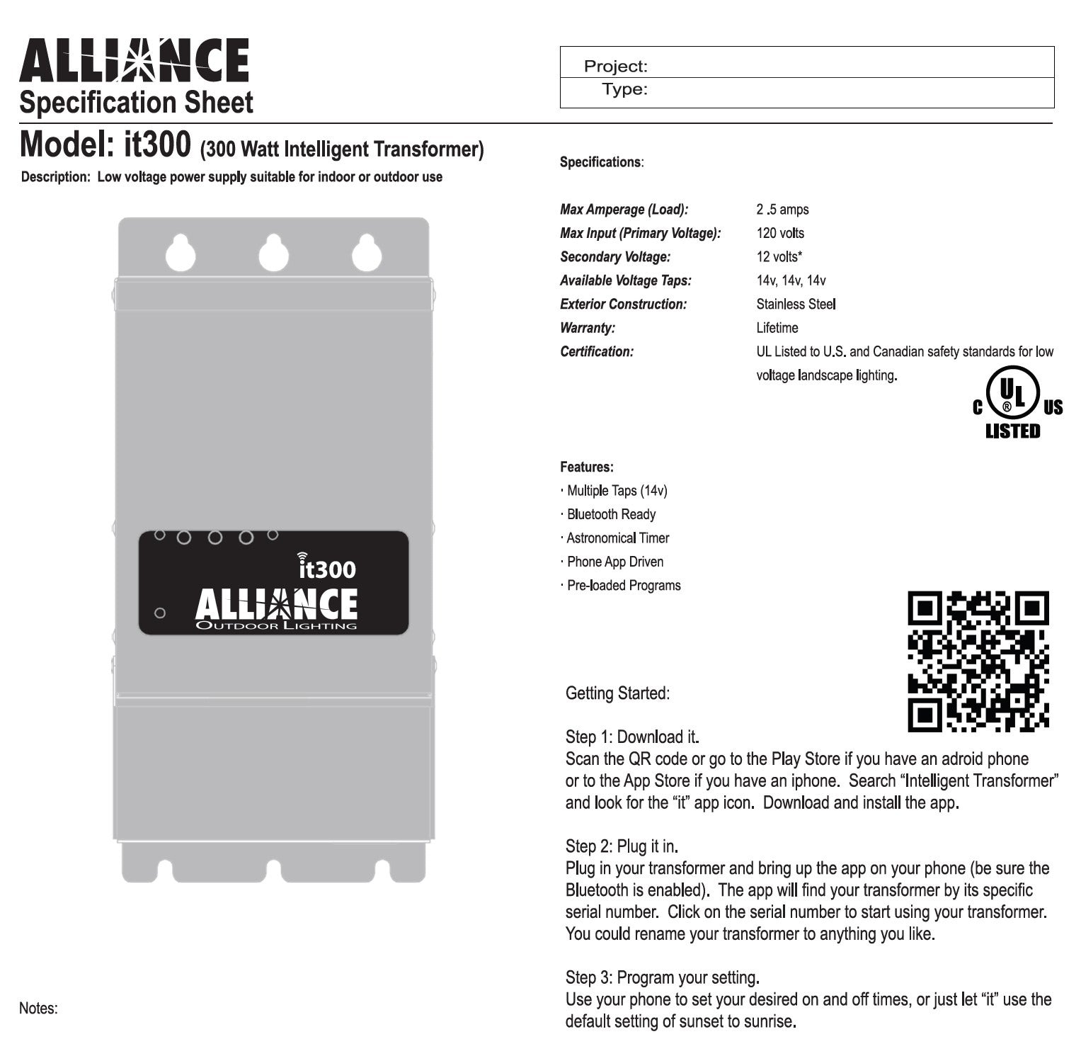 ALLIANCE Alliance IT2-300 Intelligent Transformer 300W (3 Zones)
