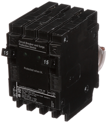 Siemens QSA1515SPD 1-Pole 120/240 VAC 15A 10kA Plug-On Load Terminal Circuit Breaker SPD