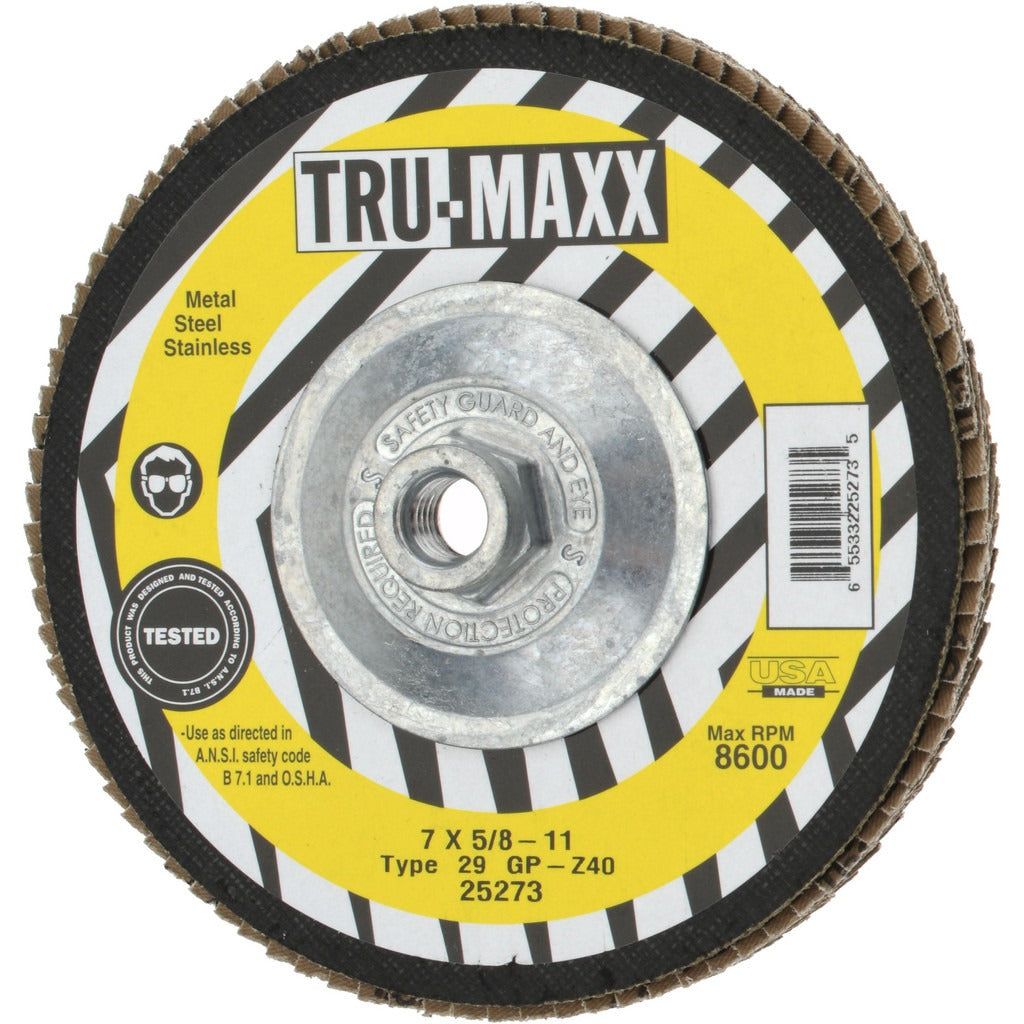 TRU-MAXX Tru-maxx 66254443435 Flap Disc 40 Grit 7 Inch Type 29