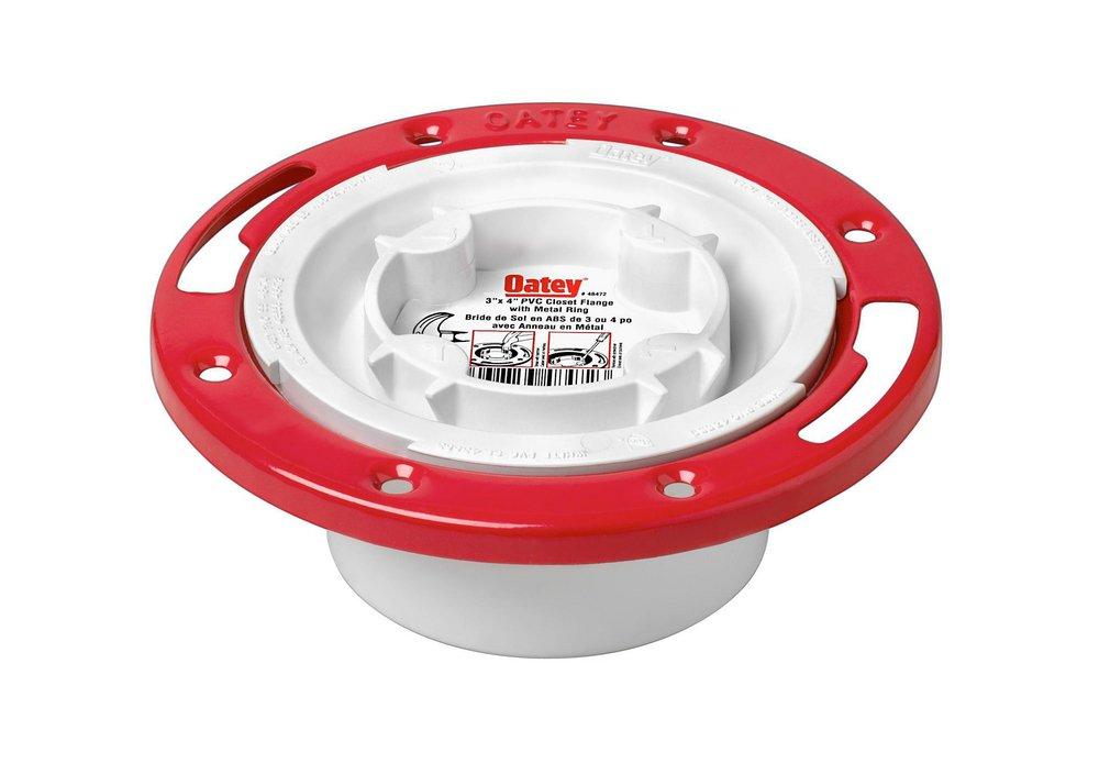 Oatey 43559 Easy Tap 4 x 3 in. Plastic Closet Flange with Metal Ring