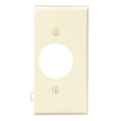 Leviton PSE7-I 1-Gang Single 1.406 Inch Hole Device Receptacle Wallplate, Sectional, Thermoplastic Nylon, Ivory