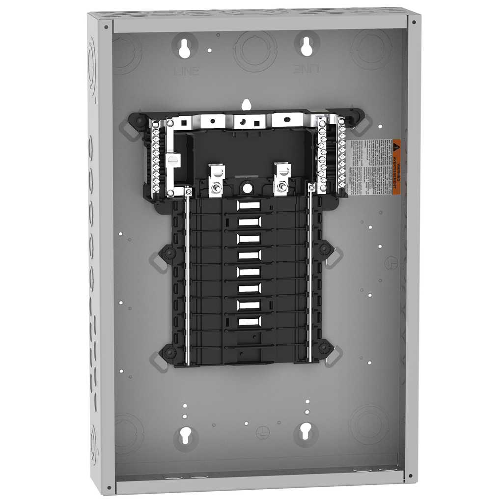 Square D QO116L125PG Load Center, QO, 1 phase, 16 spaces, 24 circuits, 125A convertible main lugs