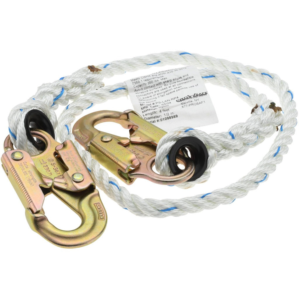 PRO-SAFE Pro-safe PS-LAN-RP4 Harness Lanyard 350 Lb 4 Foot