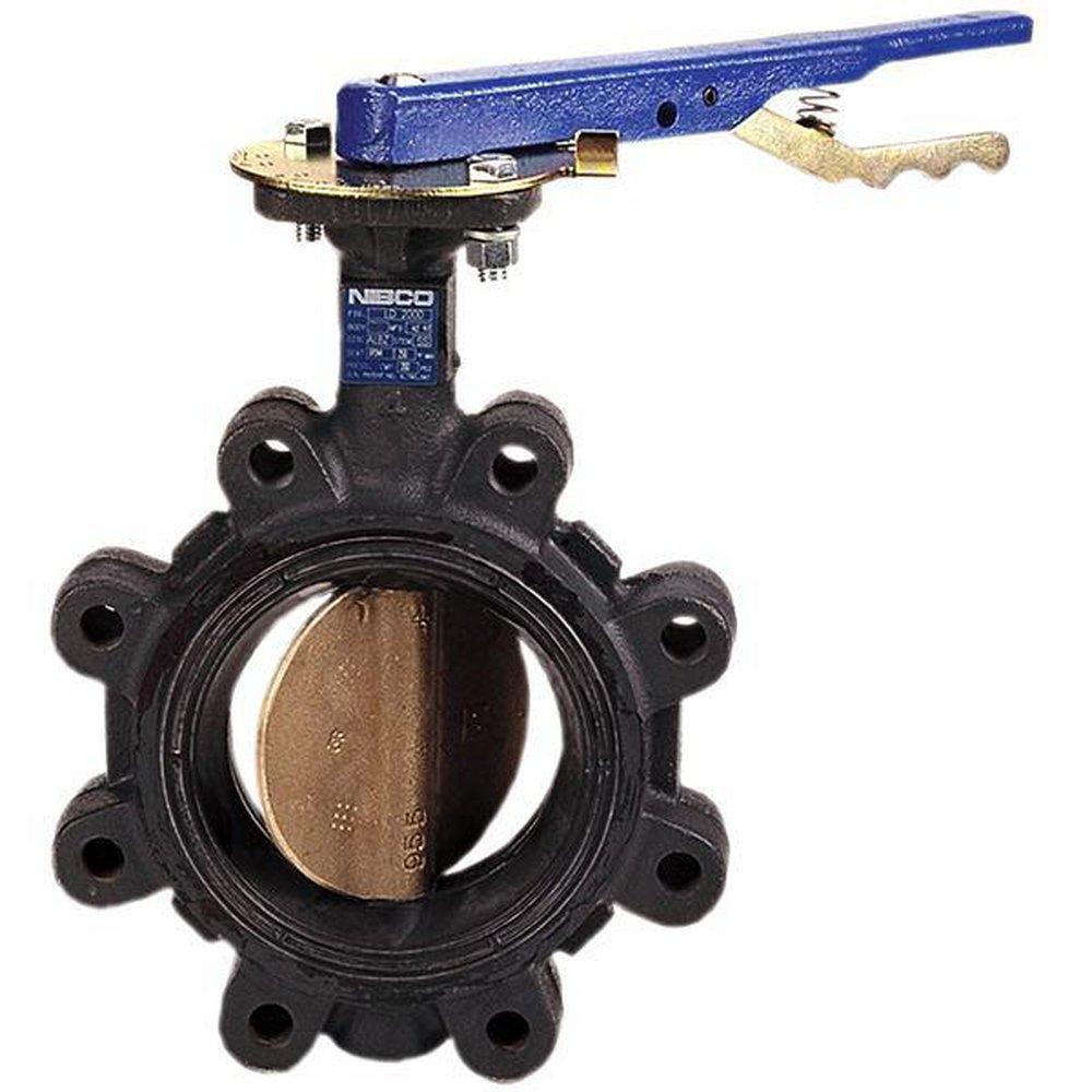 NIBCO NLQ100E LC-2000 Series 2-1/2 in Cast Iron EPDM Locking Lever Handle Butterfly Valve