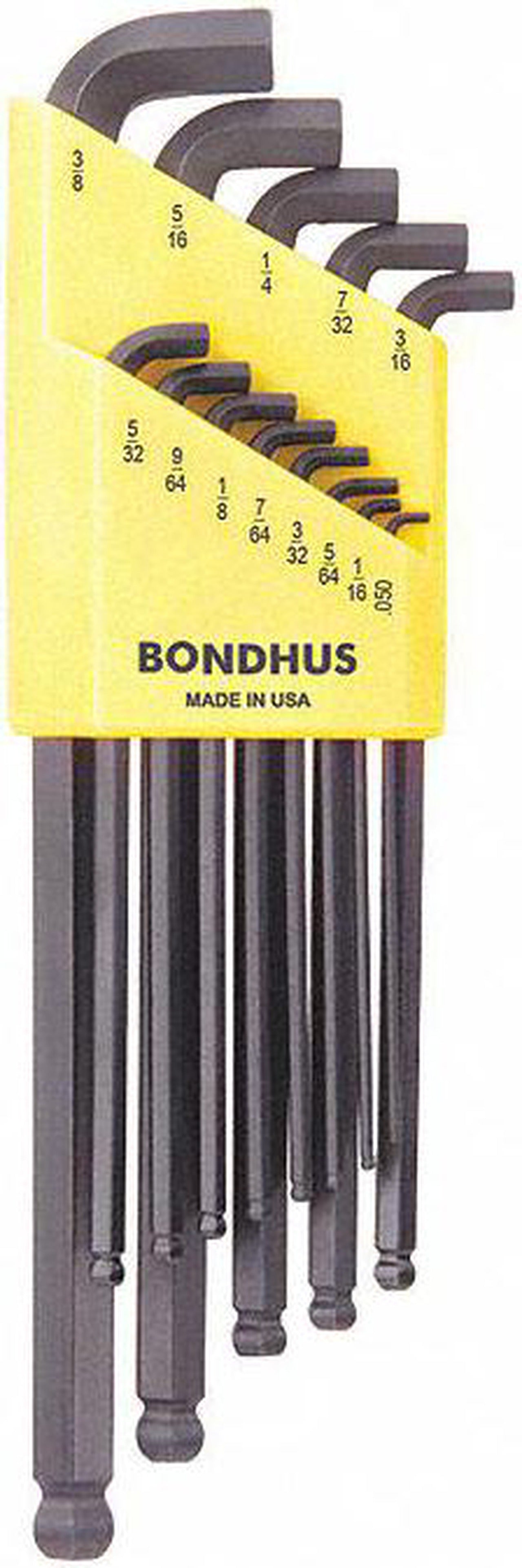 BONDHUS Bondhus 16537 Balldriver Stubby L-Wrench Set (13 pc .050-3/8 in)