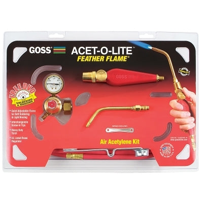 Goss KA1H Feather Flame Air-Acetylene Torch Outfit 3/16 in Acetylene(B) Soldering/Brazing