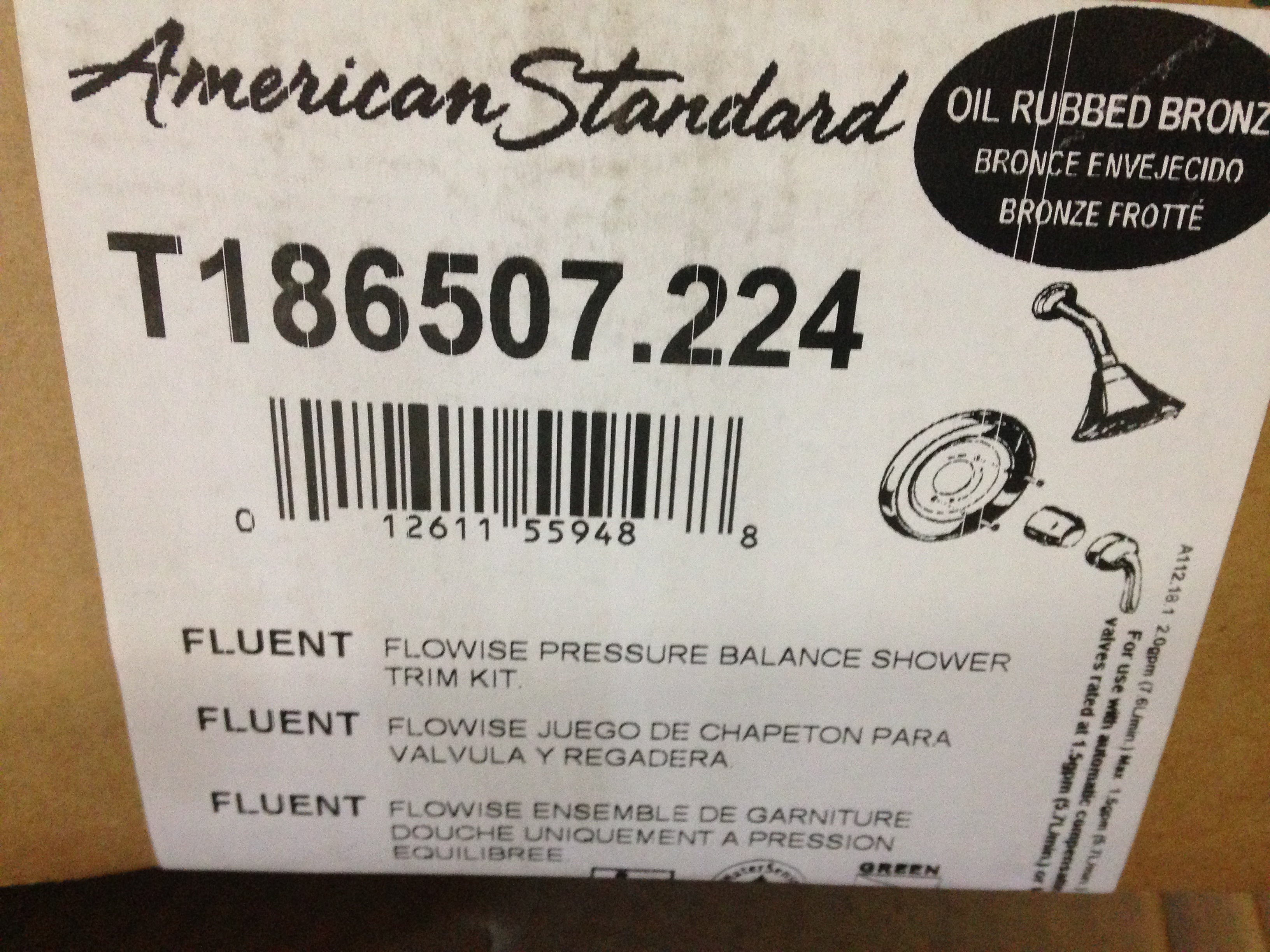 AMERICAN STANDARD T186507.224 FLUENT FLOWISE PRESSURE BALANCE SHOWER TRIM KIT