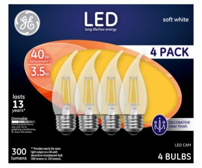 GE G E Lighting 92677 Led Decorative Bulb 3.5W 4 Pack
