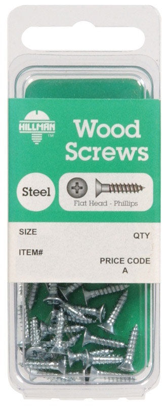 HILLMAN Hillman 5790 #8 x 1-1/2 In. Phillips Flat Head Wood Screw (10 Ct.)