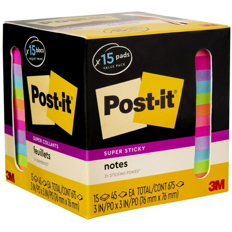 3M 3M MMM65415SSCP Post-it Super Sticky Notes 3 in. x 3 in. (15 Pack)