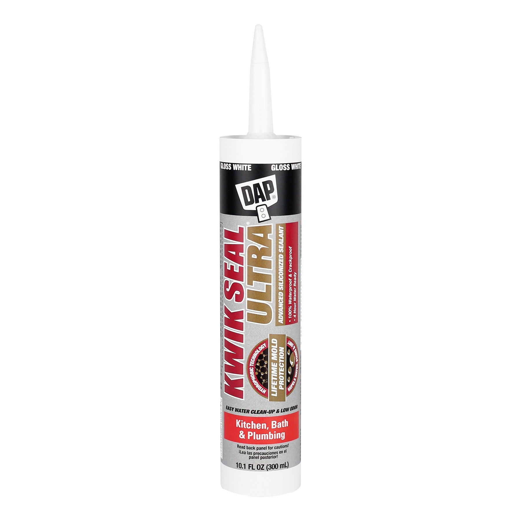 DAP Dap 7079818898 Kwik Seal Ultra Siliconized Acrylic Kitchen and Bath Sealant 10.1 oz