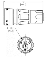 Hubbell Wiring Device-Kellems HBL15W33A 20 Amp 125 Volt 2-Pole 3-Wire Yellow Straight Blade Connector