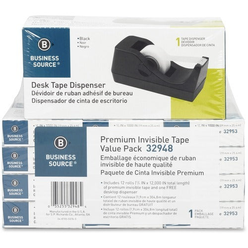 BUSINESS SOURCE Business Source BSN32948 Tape Dispenser 12 Rolls