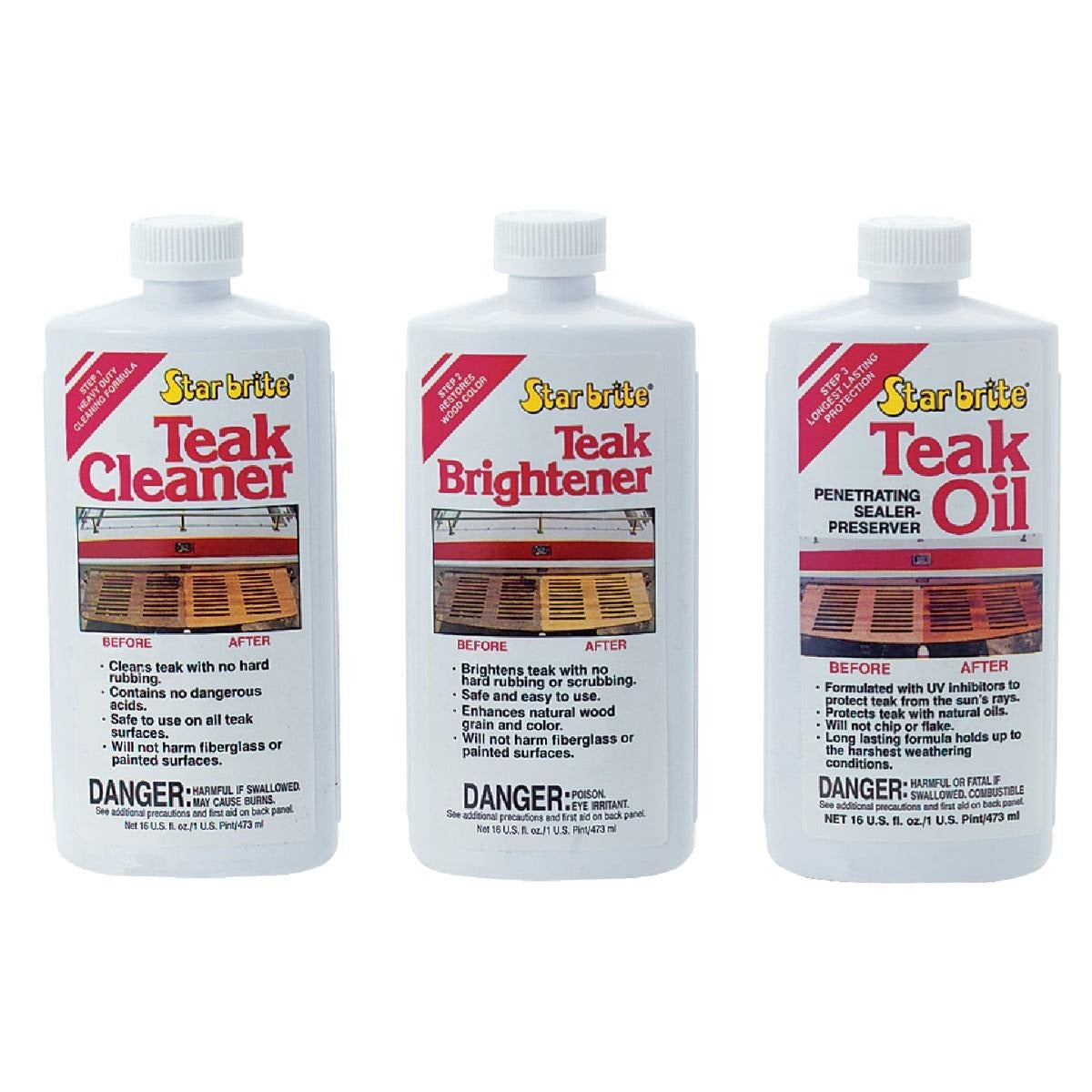 STARBRITE Starbrite 81216 Teak Cleaner Care Kit 16 Oz (3-Pack)