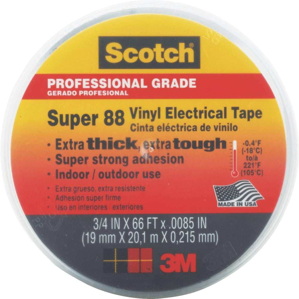 3M 3M 06143BA-10 Super 88 Scotch Vinyl Electrical Tape 3/4 in x 66 ft (1 Pack)