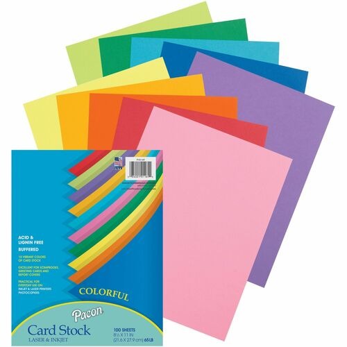 PACON Pacon PAC101169 Heavyweight Cardstock 65 Lb 100 Pack
