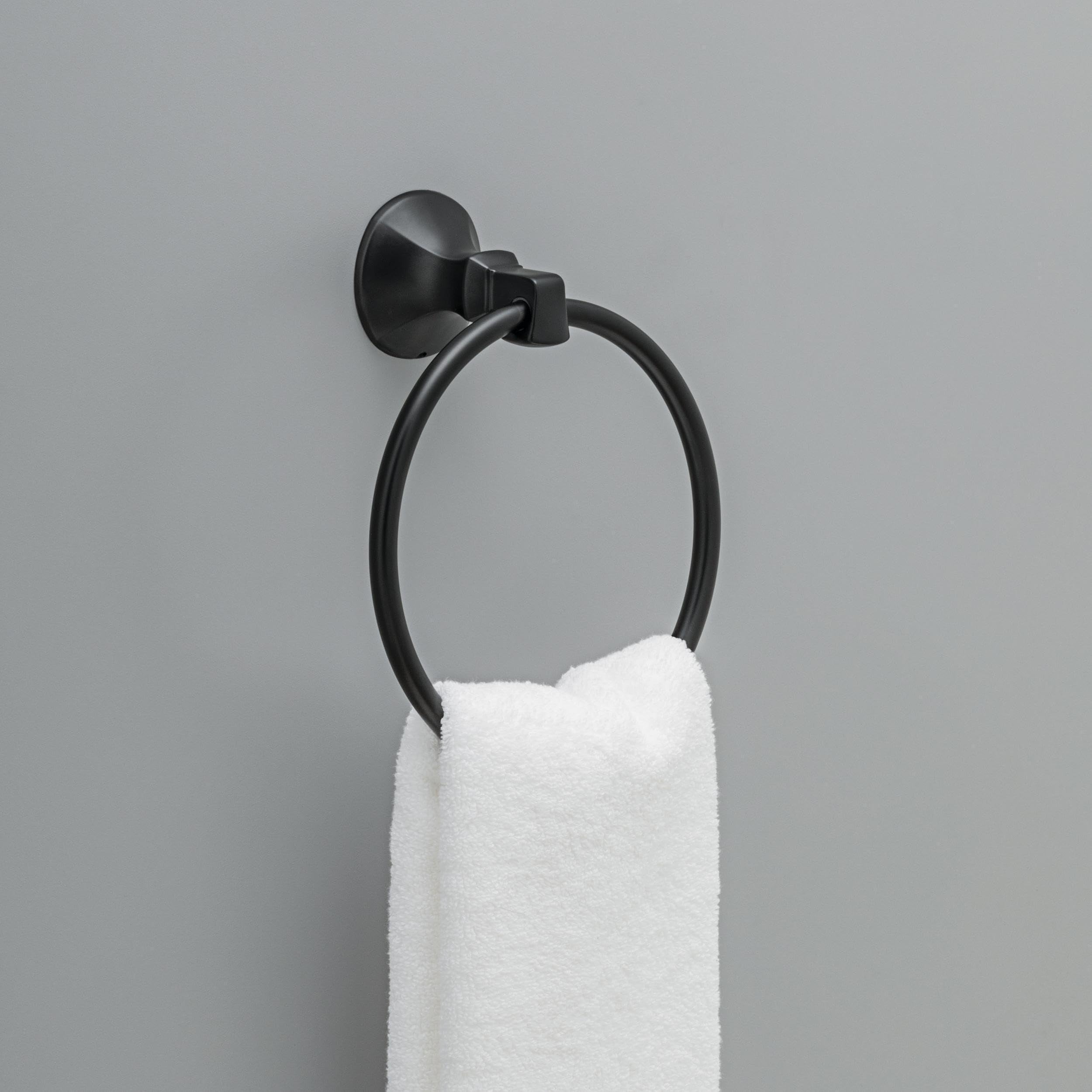 DELTA FAUCET Delta Faucet 76446-BL Towel Ring Matte Black Bathroom