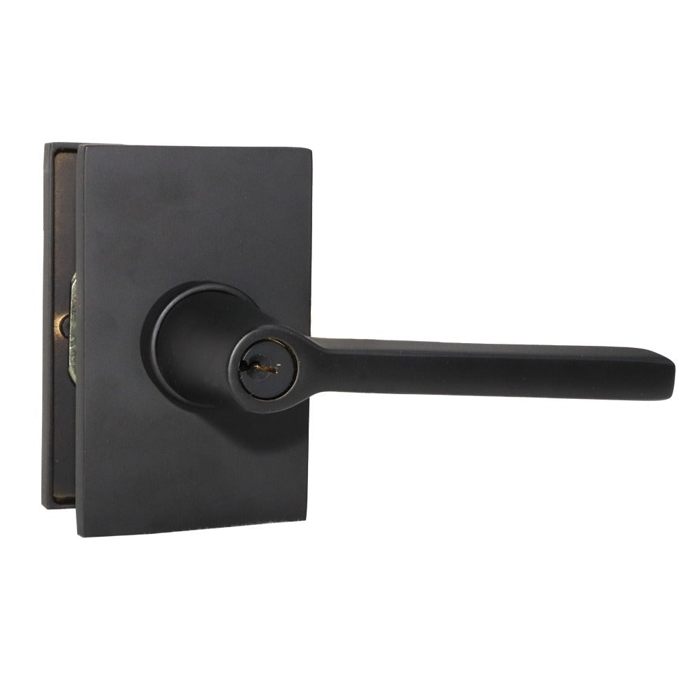EMTEK Emtek 5123HLOUS19RH.RLS Helios Lever Keyed Entry Flat Black