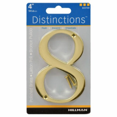 HILLMAN Hillman Fasteners 843158 Brass Flush Mount Number 8 4 in